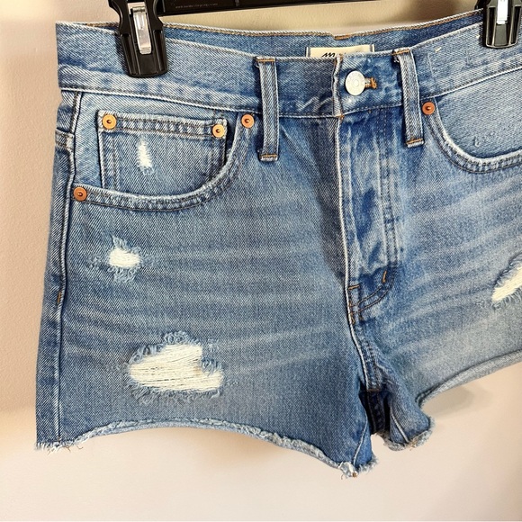 MADEWELL NWOT Relaxed Denim Jean Shorts High Rise Distressed  Size 25 - Picture 11 of 13